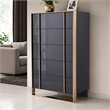 Pemberly Row 5-Drawer MDF Wood Chest with Rose Gold Accents