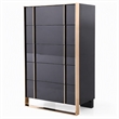 Pemberly Row 5-Drawer MDF Wood Chest with Rose Gold Accents