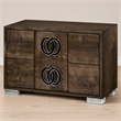 Pemberly Row Modern Wood Veneer Nightstand in Brown and Black