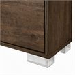 Pemberly Row Modern Wood Veneer Nightstand in Brown and Black