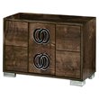 Pemberly Row Modern Wood Veneer Nightstand in Brown and Black