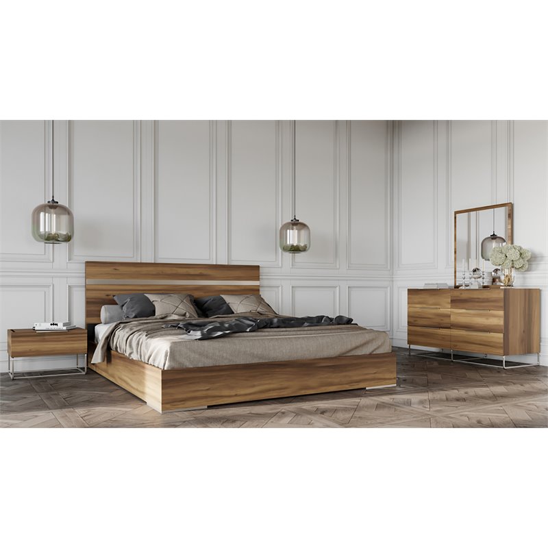 Pemberly Row Rectangular Veneer & Glass Mirror in Light Oak