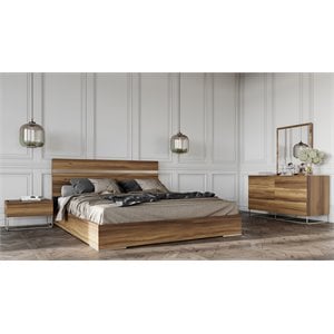 Pemberly Row Rectangular Veneer & Glass Mirror in Light Oak