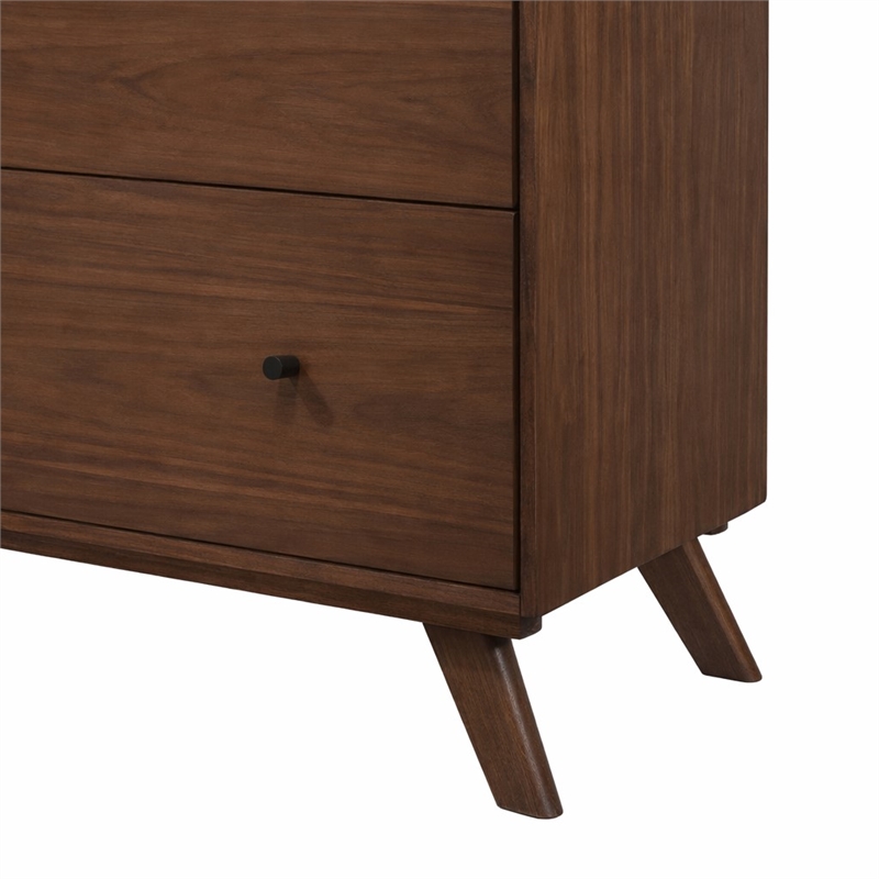 Pemberly Row Mid-Century Wood Chest with 4 Drawers in Walnut Finish