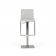 Pemberly Row Air Lift Adjustable Faux Leather Bar Stool in Light Gray