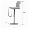 Pemberly Row Air Lift Adjustable Faux Leather Bar Stool in Light Gray