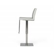Pemberly Row Air Lift Adjustable Faux Leather Bar Stool in Light Gray