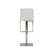 Pemberly Row Air Lift Adjustable Faux Leather Bar Stool in Light Gray