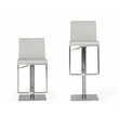 Pemberly Row Air Lift Adjustable Faux Leather Bar Stool in Light Gray