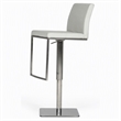 Pemberly Row Air Lift Adjustable Faux Leather Bar Stool in Light Gray