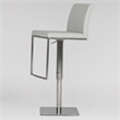 Pemberly Row Air Lift Adjustable Faux Leather Bar Stool in Light Gray