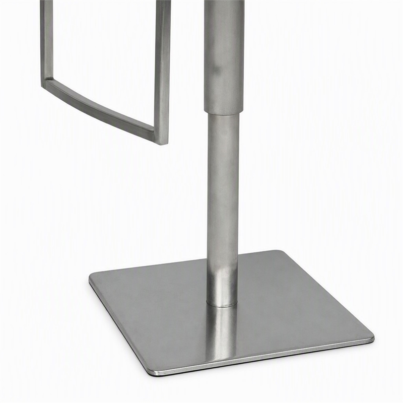 Pemberly Row Air Lift Adjustable Faux Leather Bar Stool in Light Gray