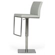 Pemberly Row Air Lift Adjustable Faux Leather Bar Stool in Light Gray