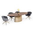 Pemberly Row Velvet Dining Chair with Metal Frame in Gray Bronze Finish