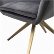 Pemberly Row Velvet Dining Chair with Metal Frame in Gray Bronze Finish