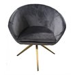 Pemberly Row Velvet Dining Chair with Metal Frame in Gray Bronze Finish
