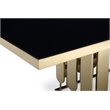 Pemberly Row Modern Stainless Steel Glass Dining Table in Gold Finish