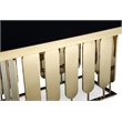 Pemberly Row Modern Stainless Steel Glass Dining Table in Gold Finish