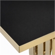 Pemberly Row Modern Stainless Steel Glass Dining Table in Gold Finish