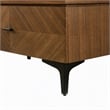 Pemberly Row Mid Century Wood & Metal Nightstand in Walnut and Black