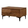 Pemberly Row Mid Century Wood & Metal Nightstand in Walnut and Black