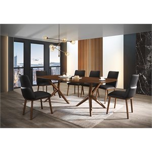 Pemberly Row Rectangular Solid Wood Dining Table in Walnut