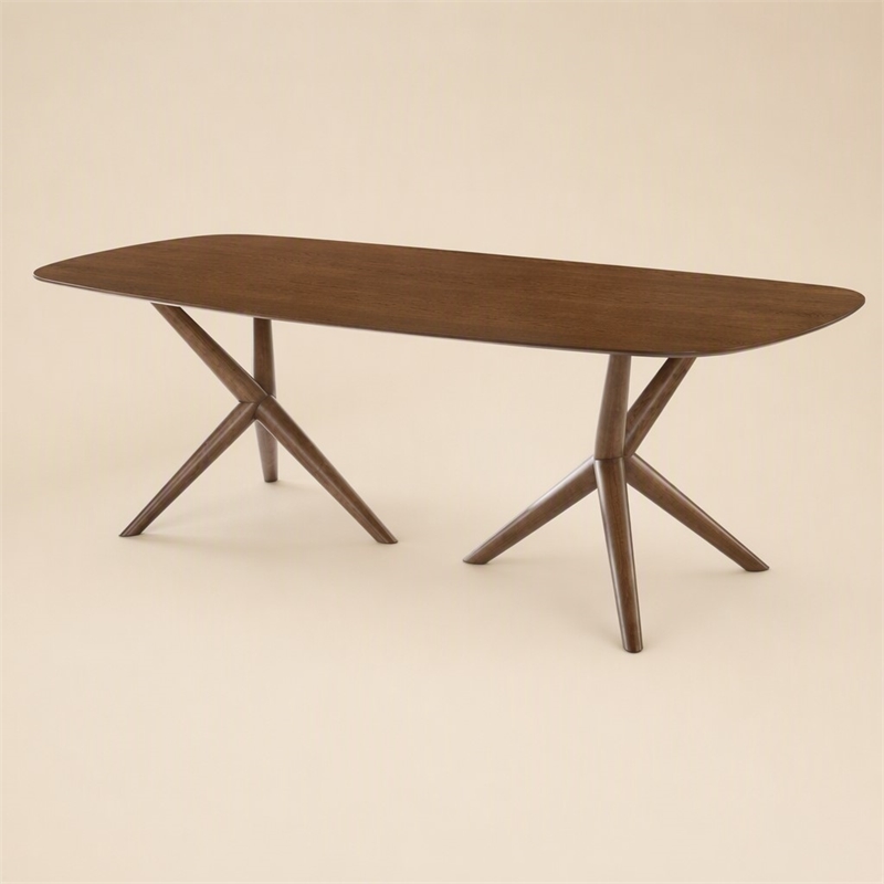 Pemberly Row Rectangular Solid Wood Dining Table in Walnut