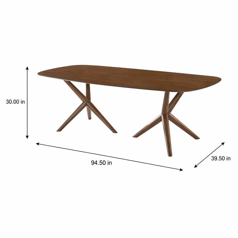 Pemberly Row Rectangular Solid Wood Dining Table in Walnut