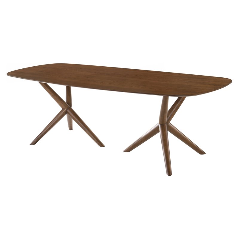 Pemberly Row Rectangular Solid Wood Dining Table in Walnut