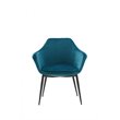 Pemberly Row Velvet Upholstered Dining Chair with Metal Frame in Teal