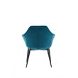 Pemberly Row Velvet Upholstered Dining Chair with Metal Frame in Teal