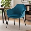 Pemberly Row Velvet Upholstered Dining Chair with Metal Frame in Teal
