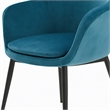 Pemberly Row Velvet Upholstered Dining Chair with Metal Frame in Teal
