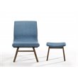 Pemberly Row Fabric Accent Chair & Ottoman Set in Navy Blue
