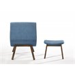 Pemberly Row Fabric Accent Chair & Ottoman Set in Navy Blue
