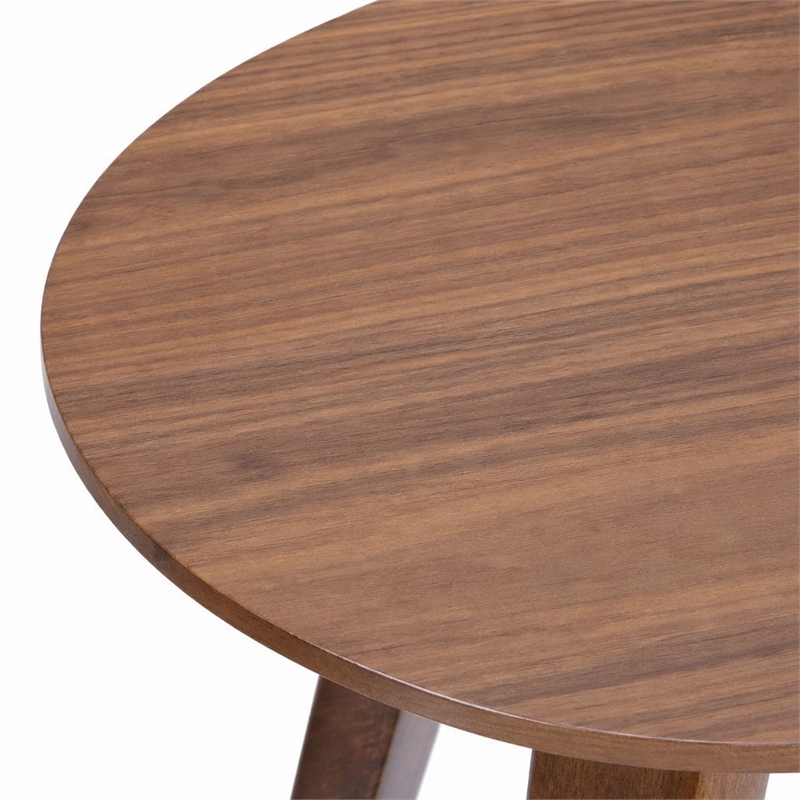 Pemberly Row Mid-Century Wood Veneer End Table in Walnut Finish