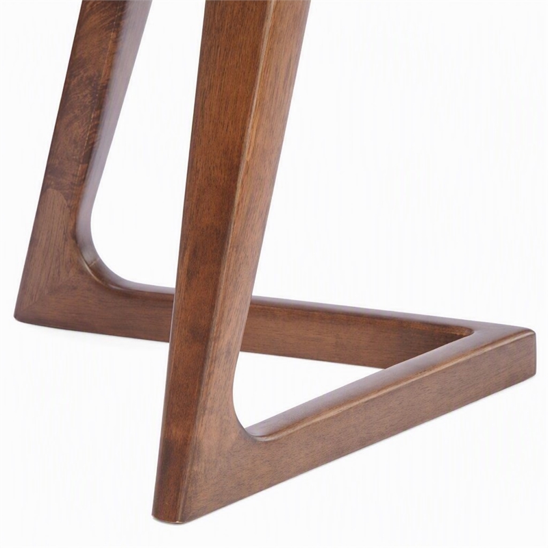 Pemberly Row Mid-Century Wood Veneer End Table in Walnut Finish