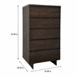 Pemberly Row 5-Drawer Veneer Wood Chest with Concrete Top in Gray