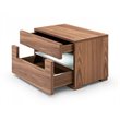 Pemberly Row Contemporary Veneer & MDF Wood Nightstand with LED Light