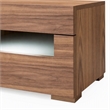 Pemberly Row Contemporary Veneer & MDF Wood Nightstand with LED Light