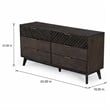 Pemberly Row Acacia Solid Wood Dresser with 6 Drawers in Dark Brown