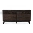 Pemberly Row Acacia Solid Wood Dresser with 6 Drawers in Dark Brown