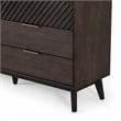 Pemberly Row Acacia Solid Wood Dresser with 6 Drawers in Dark Brown