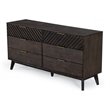 Pemberly Row Acacia Solid Wood Dresser with 6 Drawers in Dark Brown