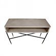 Pemberly Row Modern Concrete & Metal Console Table in Gray and Black