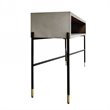 Pemberly Row Modern Concrete & Metal Console Table in Gray and Black