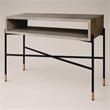 Pemberly Row Modern Concrete & Metal Console Table in Gray and Black