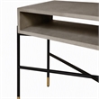 Pemberly Row Modern Concrete & Metal Console Table in Gray and Black