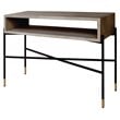 Pemberly Row Modern Concrete & Metal Console Table in Gray and Black