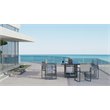 Pemberly Row Modern Aluminum & Metal Outdoor Dining Table in Charcoal